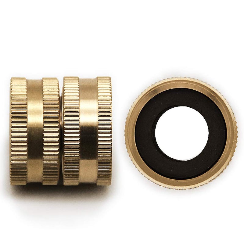 Twinkle Star 2 Pack 3/4" Brass Garden Hose Connector with Dual Swivel for Male Hose to Male Hose, Double Female - Image 2